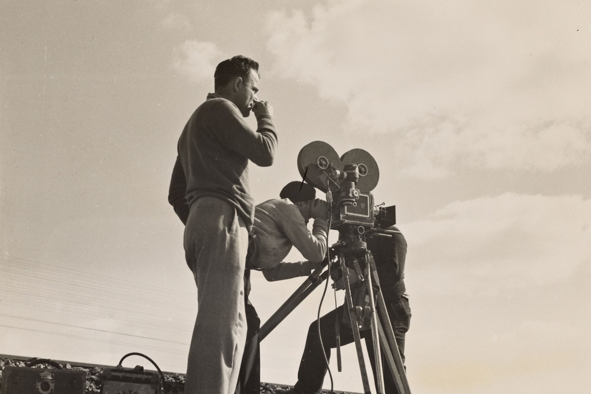 Black and white photograph of a documentarian in the 1930s.