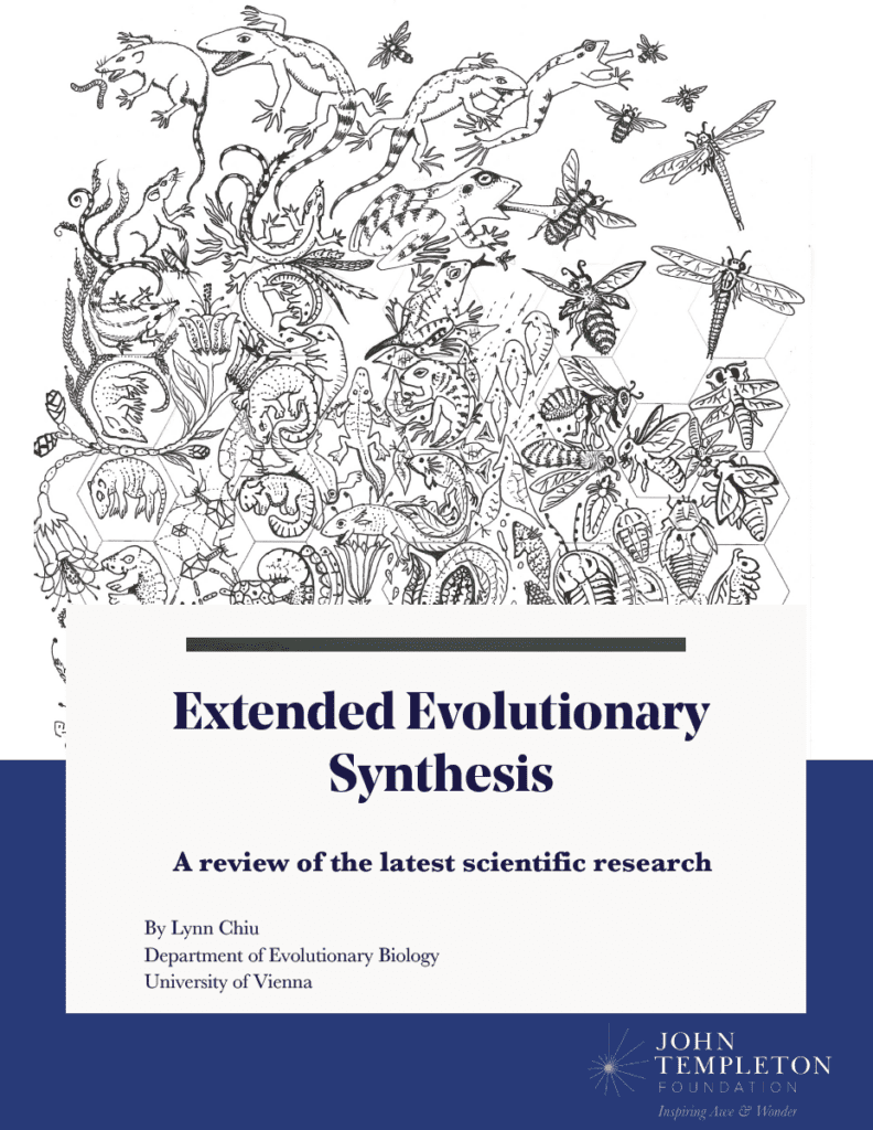 Cover page of a report on Extended Evolutionary Synthesis.