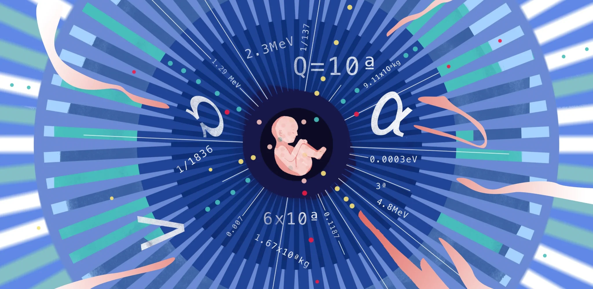 Illustration of a fetus absorbing information